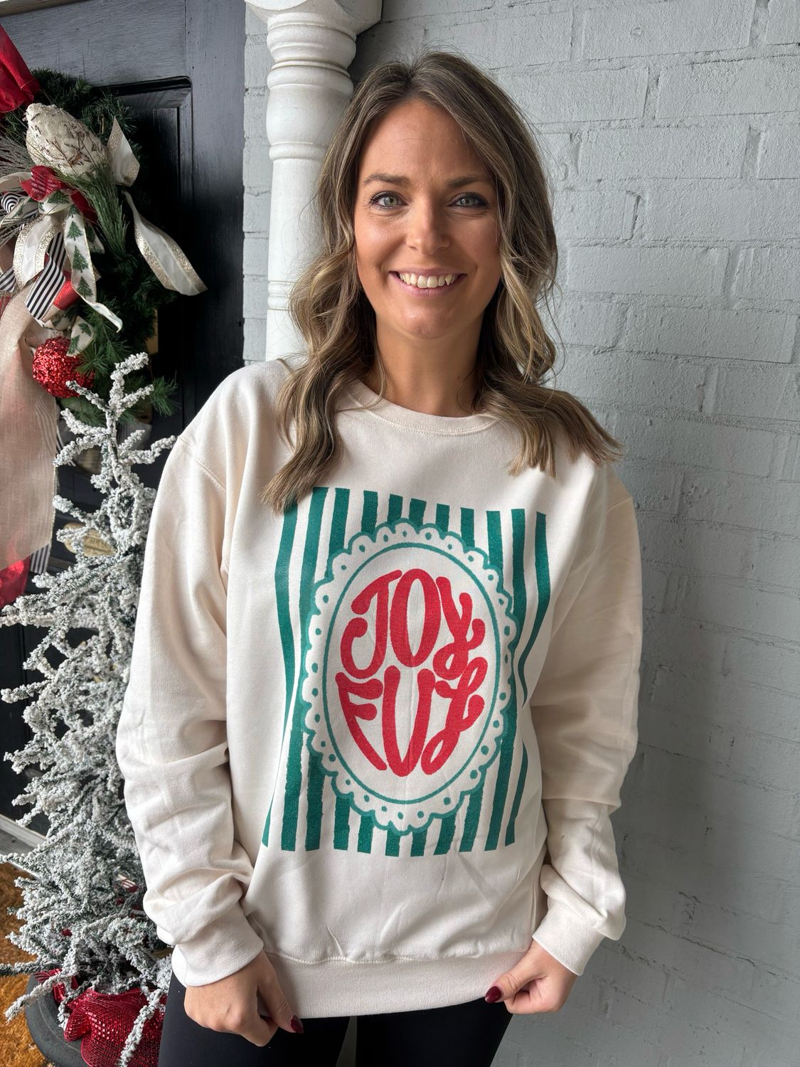 AD5687 Joyful Striped Sweatshirt