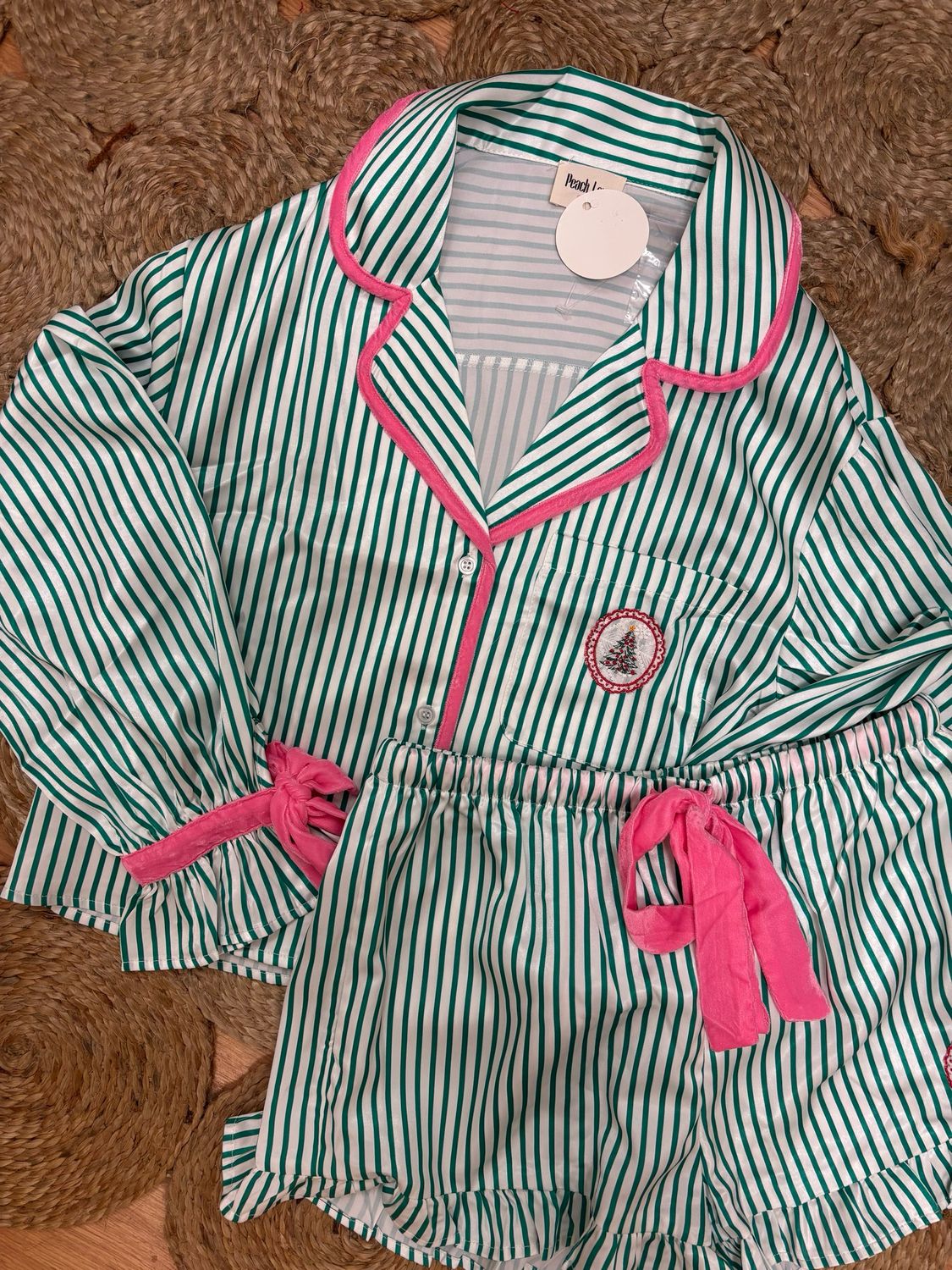 AD5699 K.Green Striped PJs
