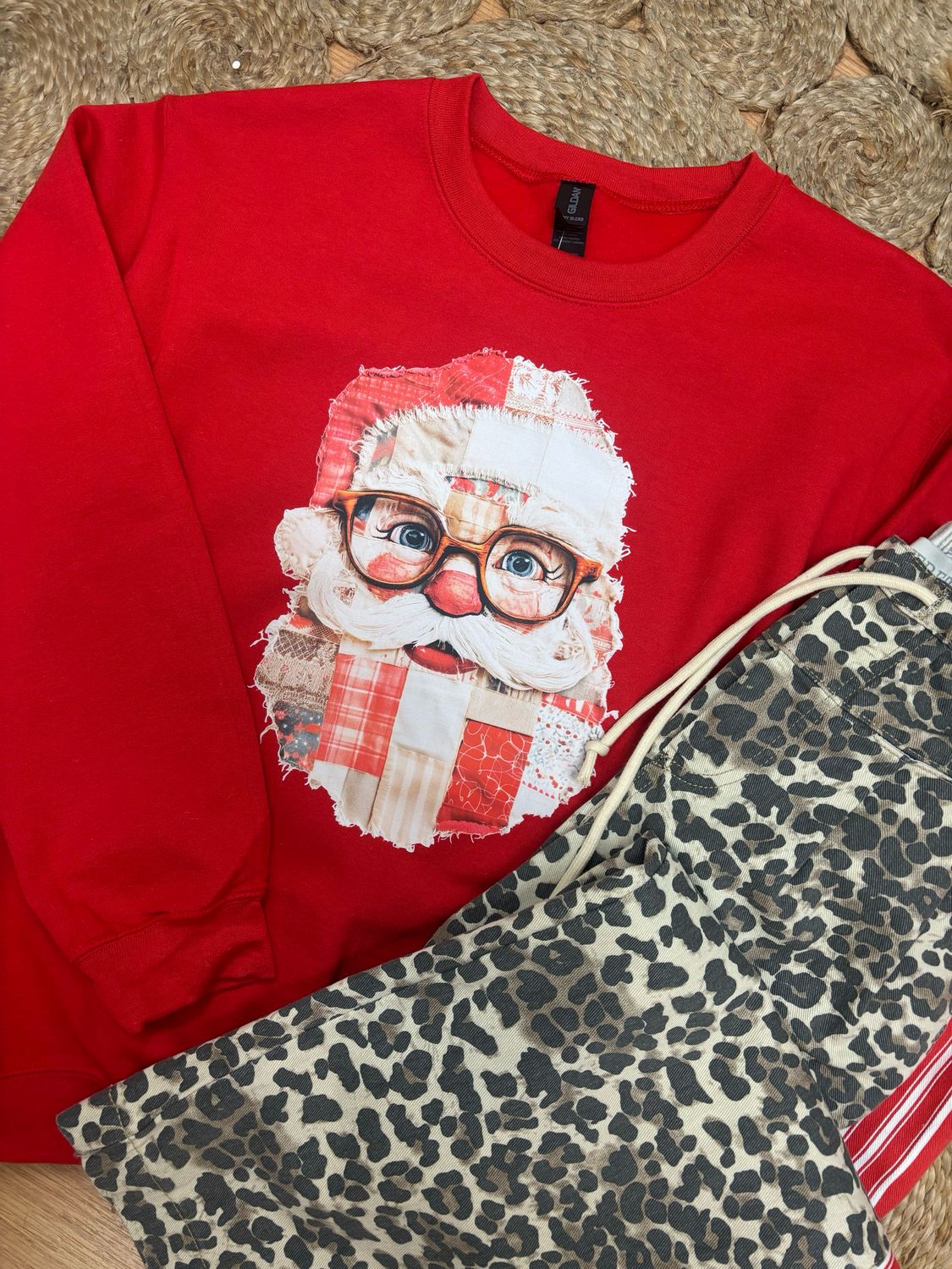 AD5700 Quilted Santa Sweatshirt