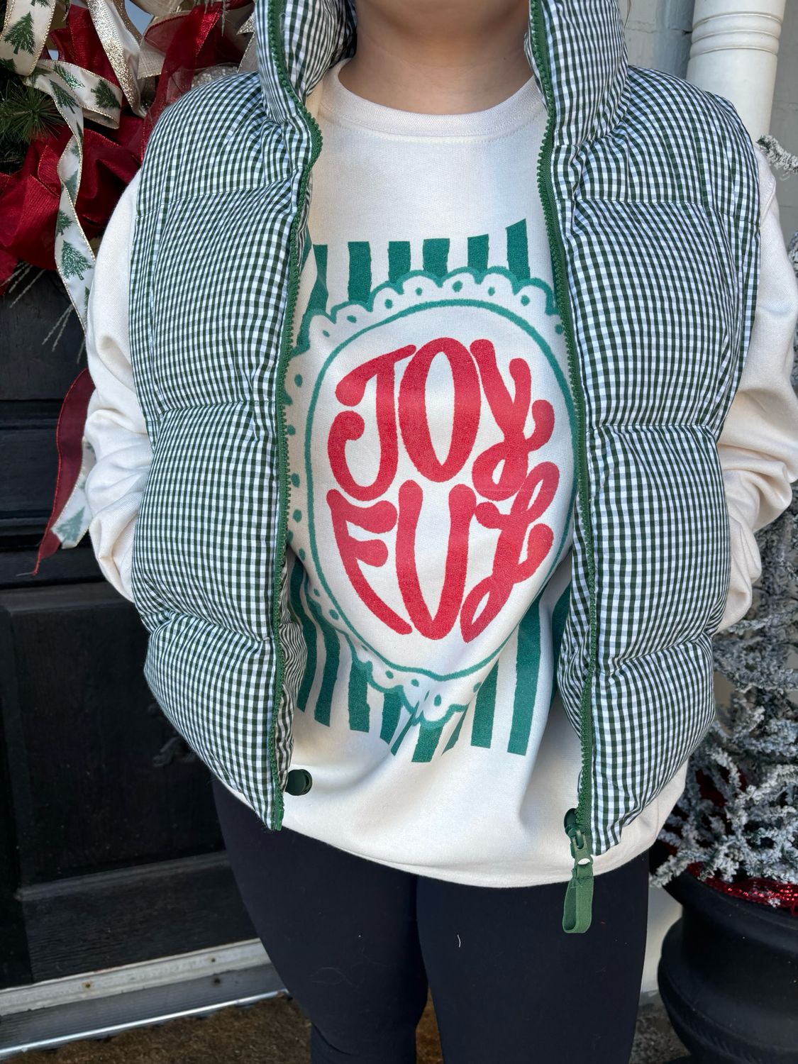 AD5711 Gingham Puffer Vest