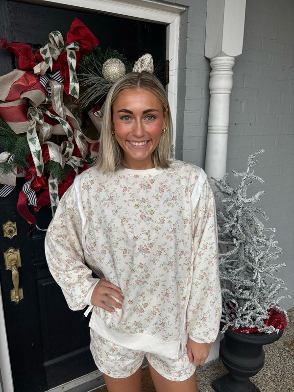 AD5714 Floral Oversized Sweatshirt 