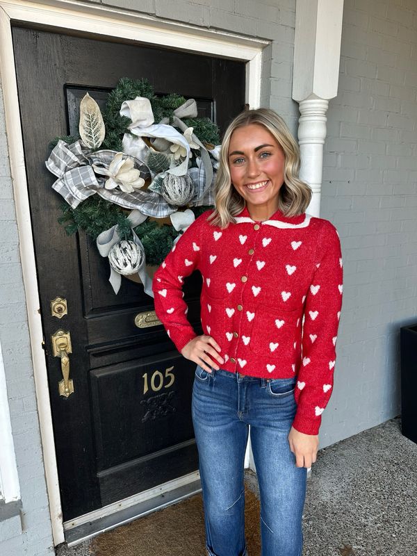 AD5728 Heart Button Up Cardigan
