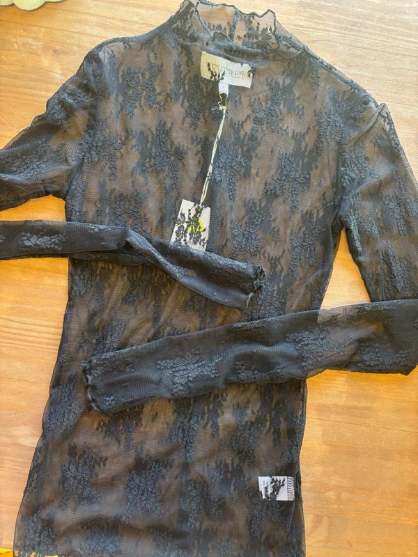 AD5706 Black Sheer Top