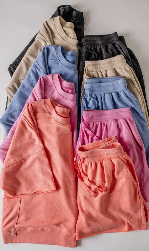 AD5795 Washed Knit Short Set