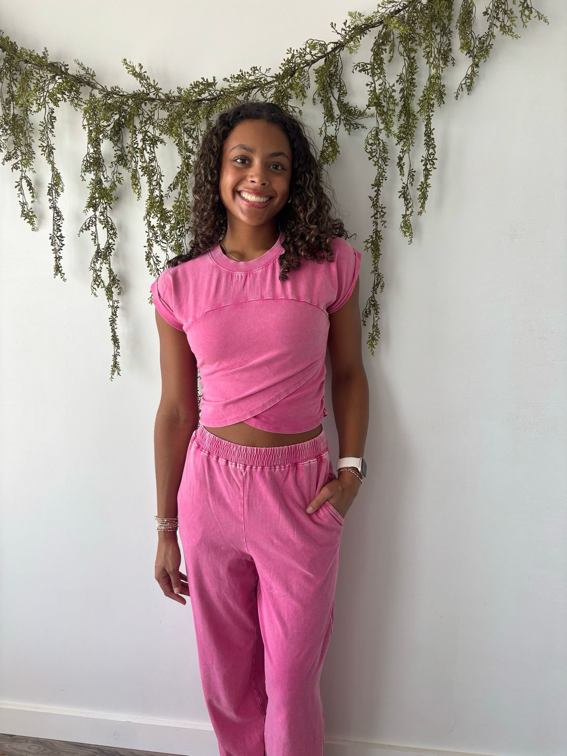 AD5792 Wrap Front Top &amp; Jogger Set