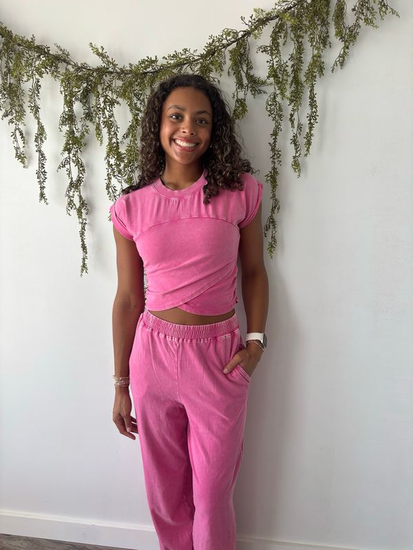 AD5792 Wrap Front Top &amp; Jogger Set