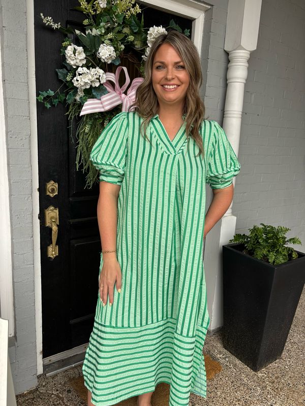 AD5808 Green Stripe Midi