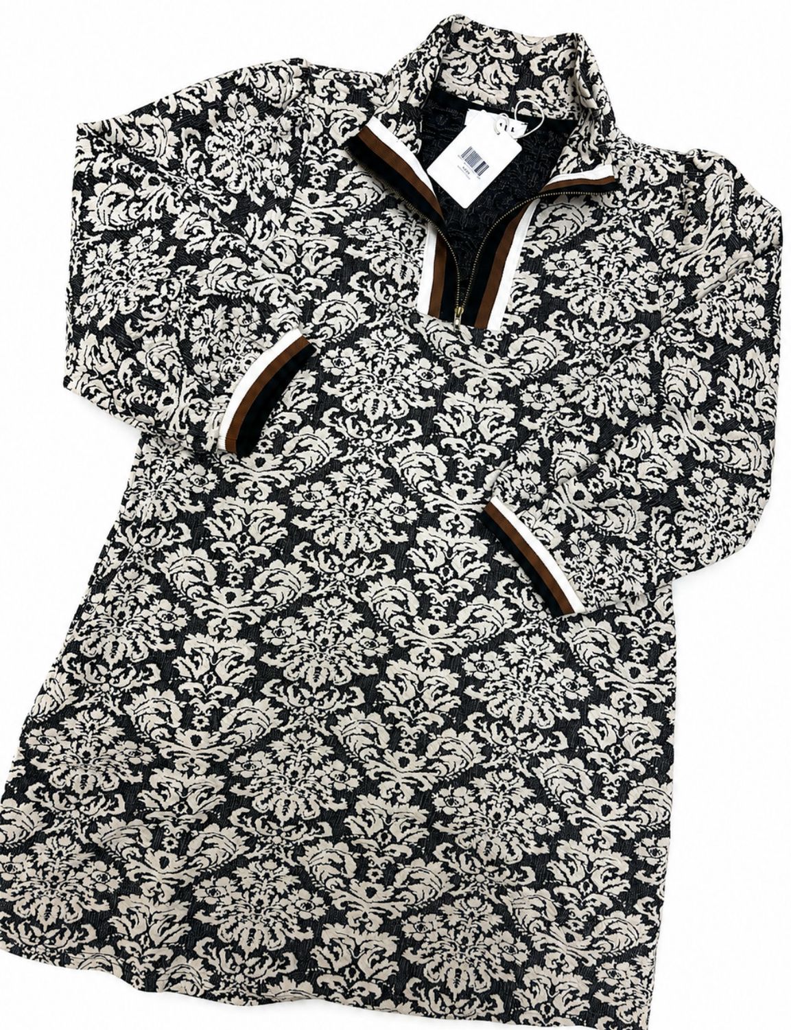 AD6871 Black Print Dress