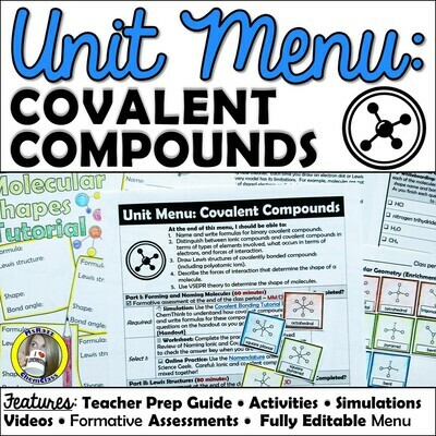 Unit Menu: Covalent Compounds