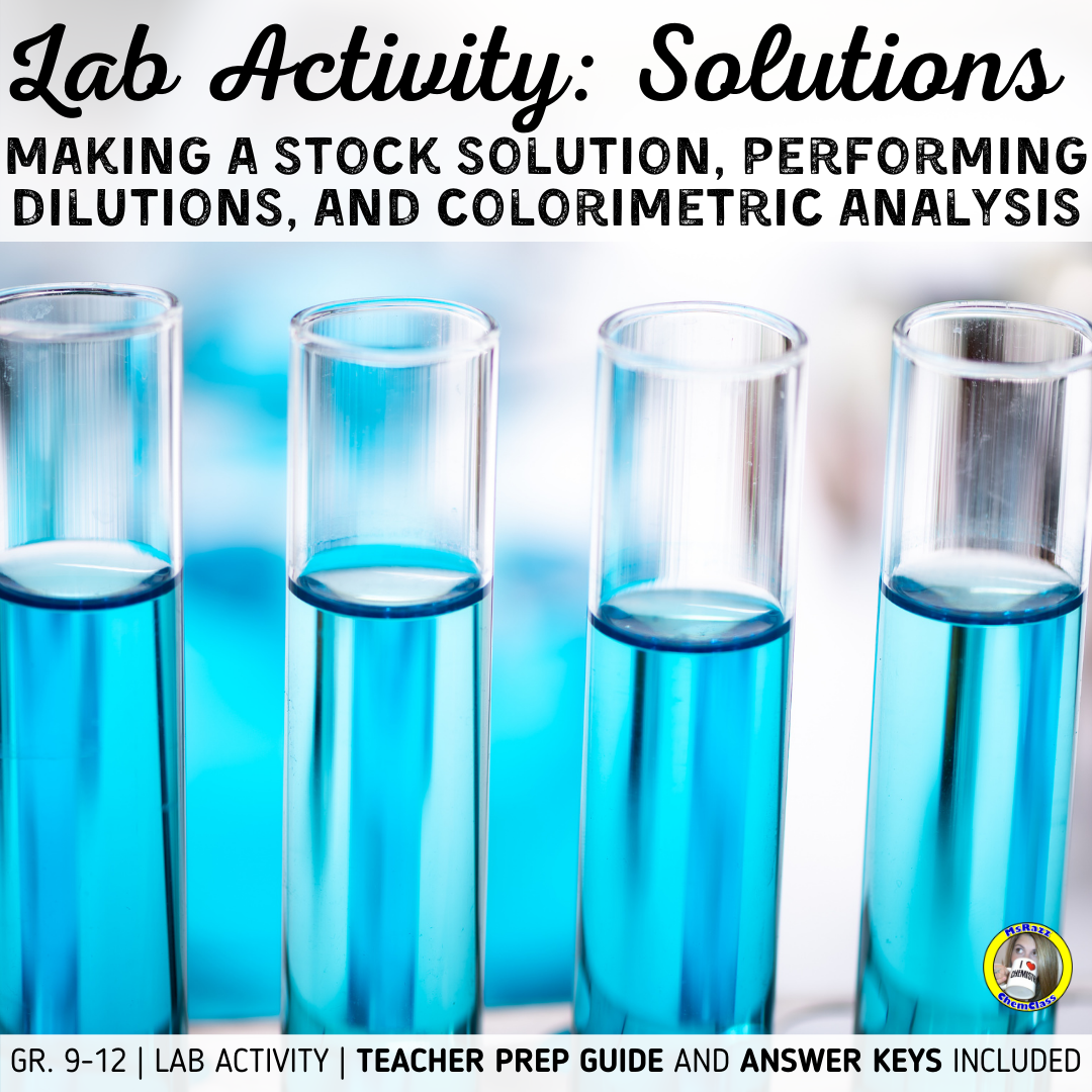 Lab Activity: Making A Stock Solution, Dilutions, and Colorimetric Analysis