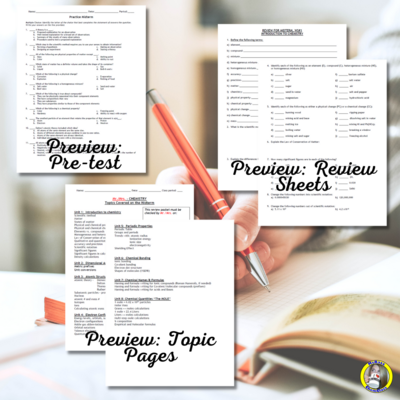 CP Chemistry Midterm Exam BUNDLE