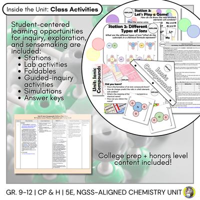 IONIC COMPOUNDS: 5E MODEL CHEMISTRY UNIT