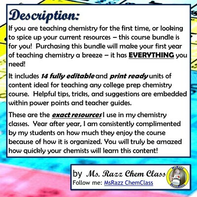 ENTIRE COLLEGE PREP CHEMISTRY BUNDLE
