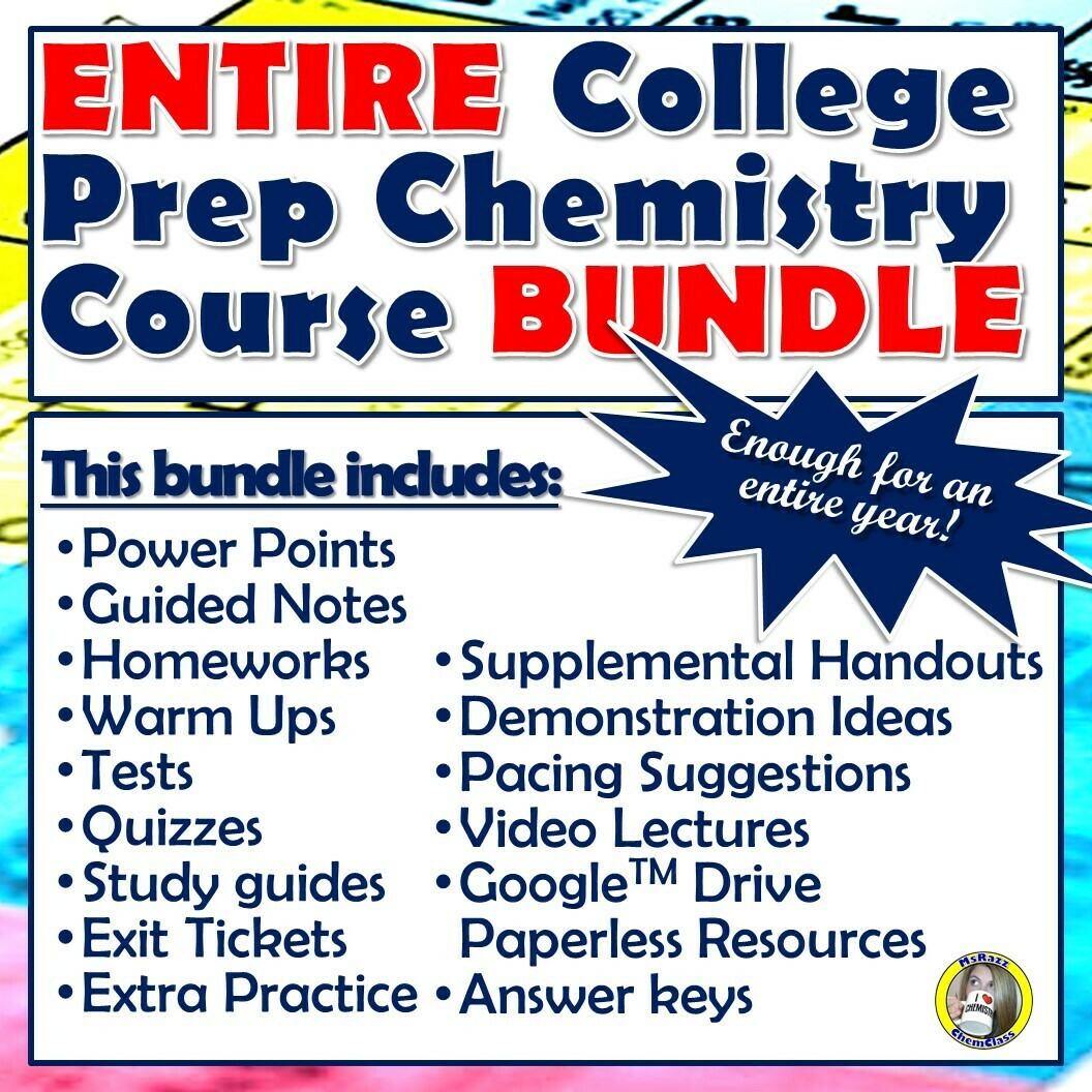 ENTIRE COLLEGE PREP CHEMISTRY BUNDLE