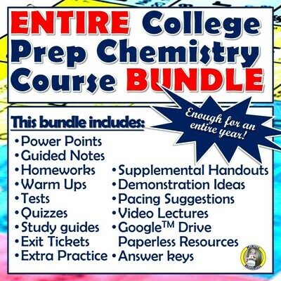 ENTIRE COLLEGE PREP CHEMISTRY BUNDLE