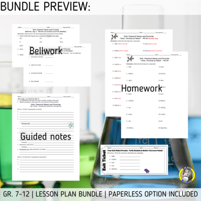 Lesson Plan Bundle: Naming &amp; Formula Writing (Ionic &amp; Molecular Compounds)