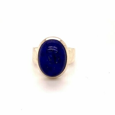 Sterling Silver Oval Lapis Ring