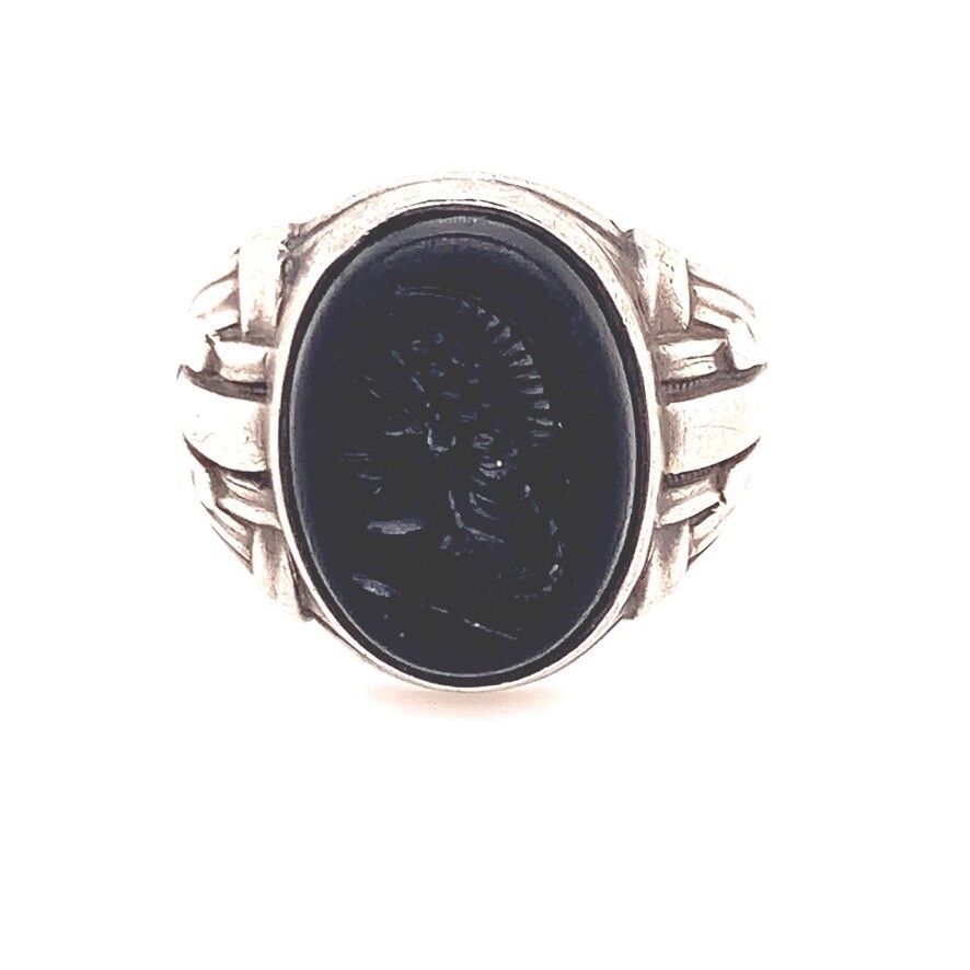 Carved Onyx Itaglio Ring