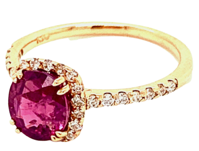 Natural Kasmir Pink/Purple Sapphire Ring (GIA Report)