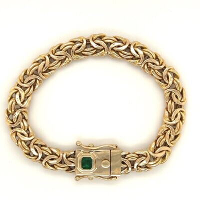 14k Yellow Gold Emerald Bracelet 6 ½