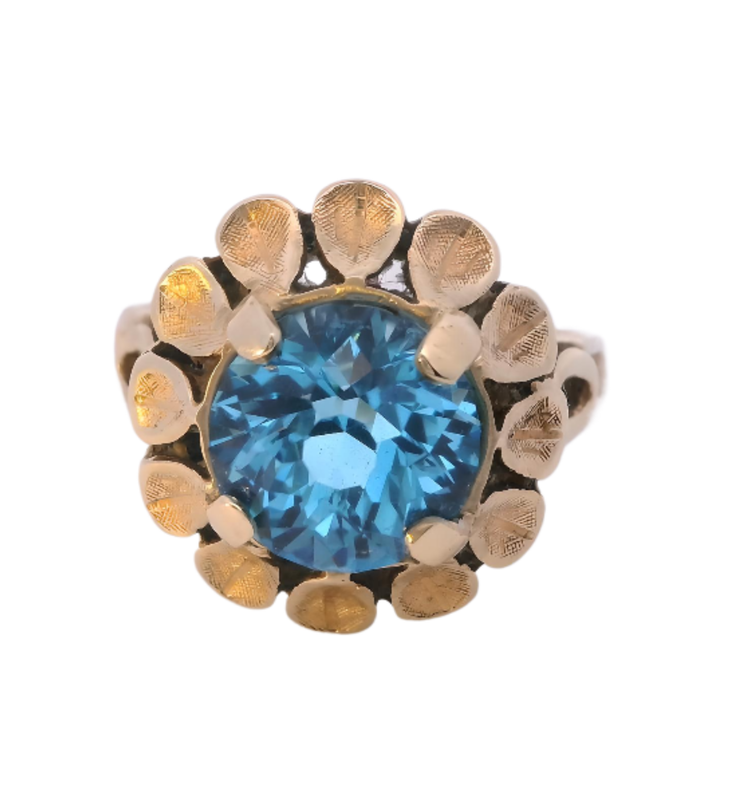 ​3.60 ct Ray Miller cut Blue Topaz 14kyg 3.84g