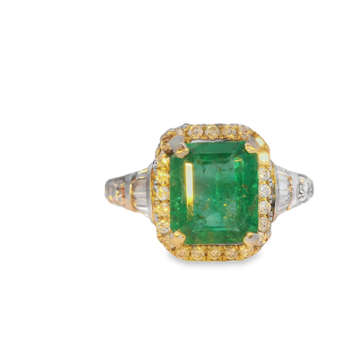 Panjshir Emerald and Diamond Ring