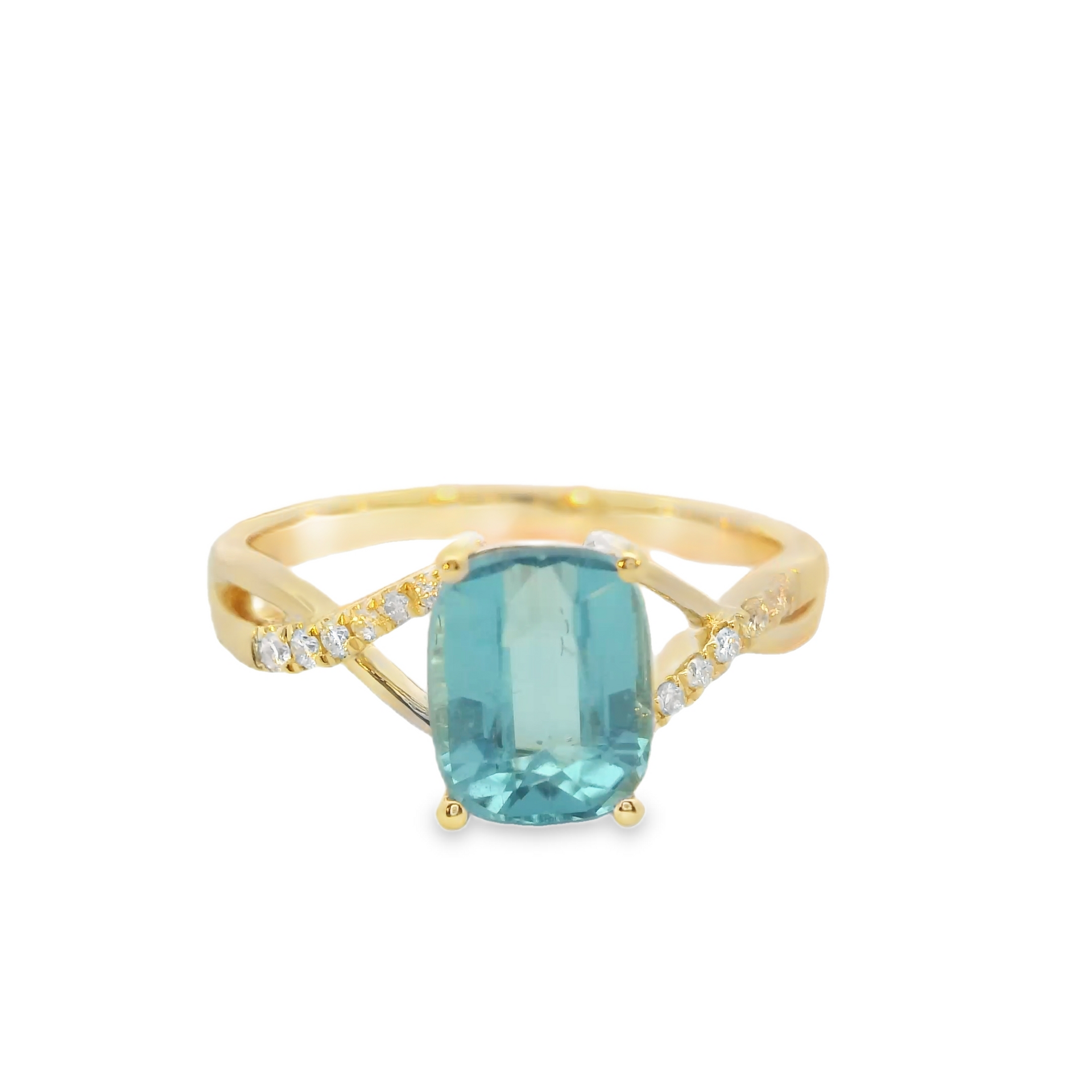 Elegant Blue Windex Tourmaline Ring