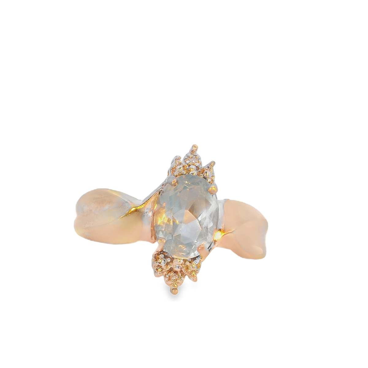Elegant Gold Ring with Aquamarine