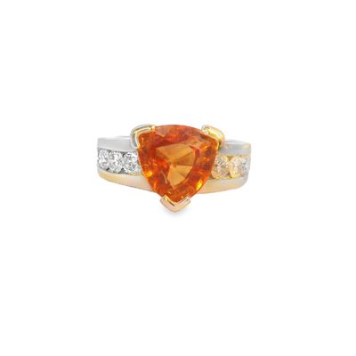 4 ct Spessartite Garnet 1ct Diamond 8.56g 14KW 4 ct Spessartite Garnet 1ct Diamond 8.56g 14KW