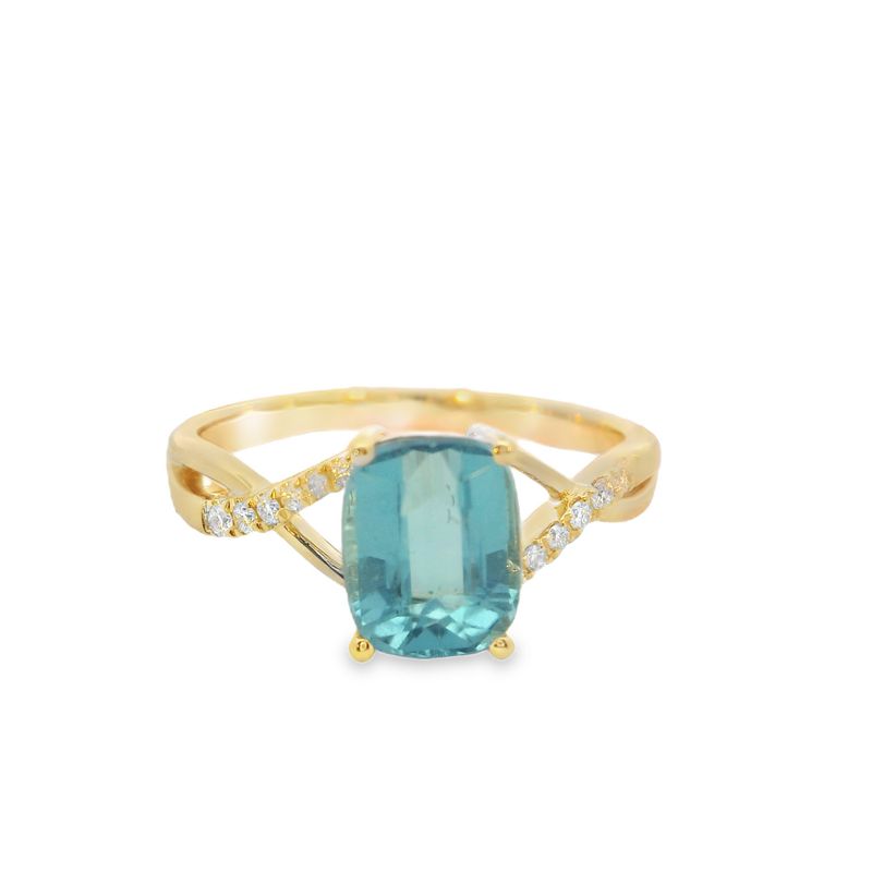 Elegant Blue Windex Tourmaline Ring