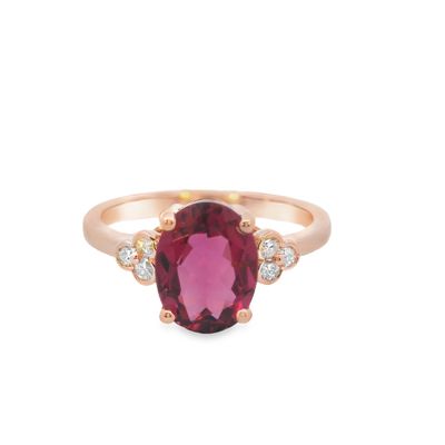 1.81ct Rubellite 0.22ct Diamond 14kg 2.77g Ring
