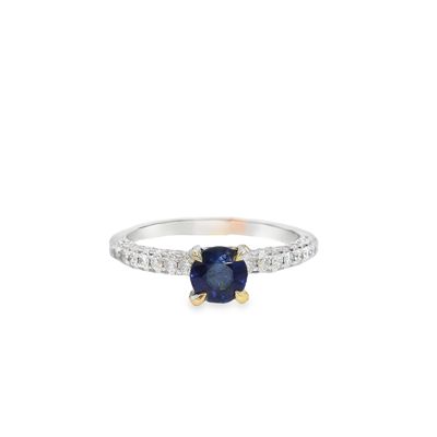 Blue Sapphire Diamond White Gold Ring Blue Sapphire Diamond White Gold Ring