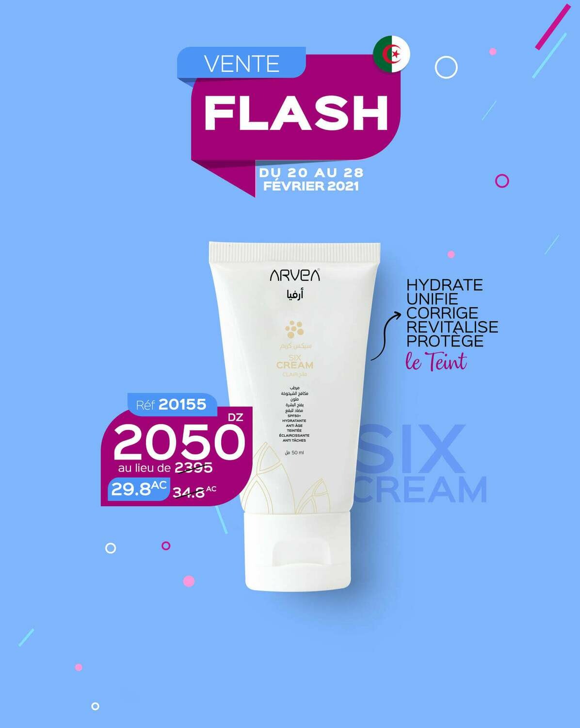 Six Cream teint clair
Soins pour le visage