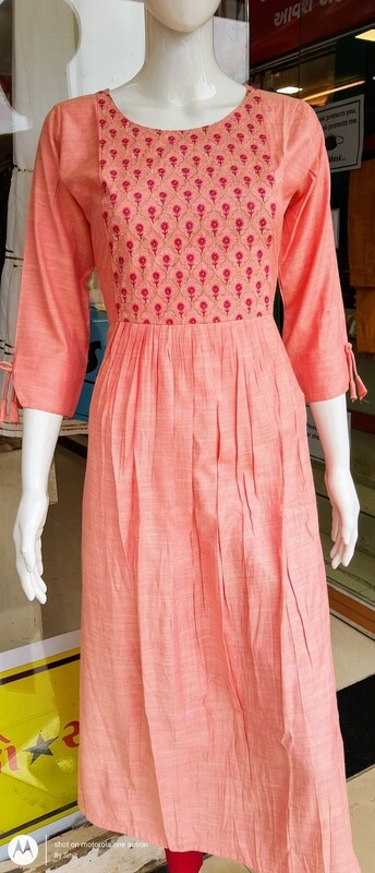Pleated side cut ethnic kurti