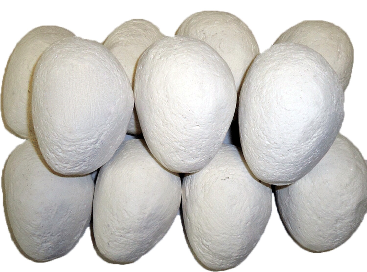 10 White Gas Fire Pebbles. High Quality Ceramic. For Gas Fires, Fire Pits, Ethanol Burners