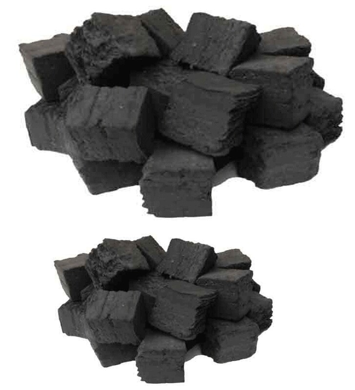 10 Medium + 10 Small Square Gas Fire Coals. Ceramic Replacements For Gas Fires, Fire Pits (4.5cm, 3.5cm)