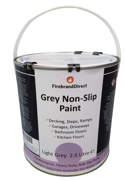 Grey Non-Slip Paint 2.5L – Outstanding Grip For Garage Floors, Drives, Decking, Steps, Kitchen Floors, Bathroom Floors
