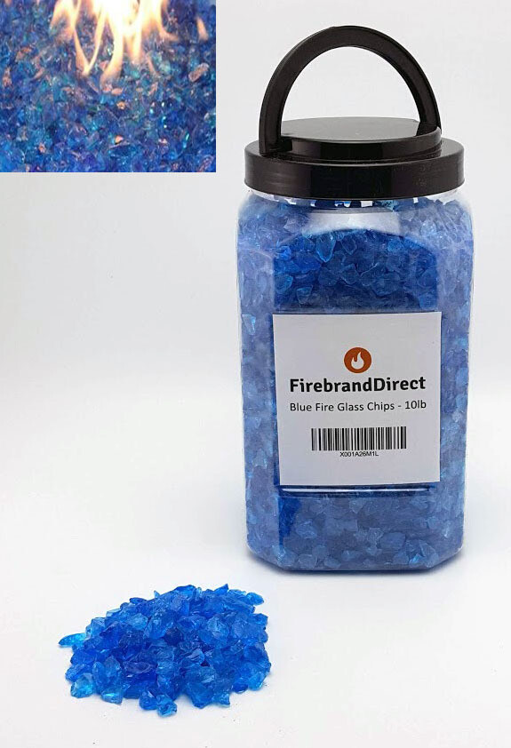 Blue Fire Glass 4.5kg - For Fire Pits, Gas Fires And Ethanol Burners. Sparkling Heat Resistant Glass 10 lbs