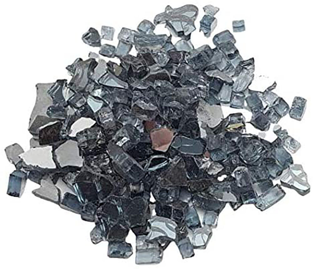 Grey Reflective Fire Glass 1kg (2.2lb) - Pits Gas Fires Burners Firebrand Direct
