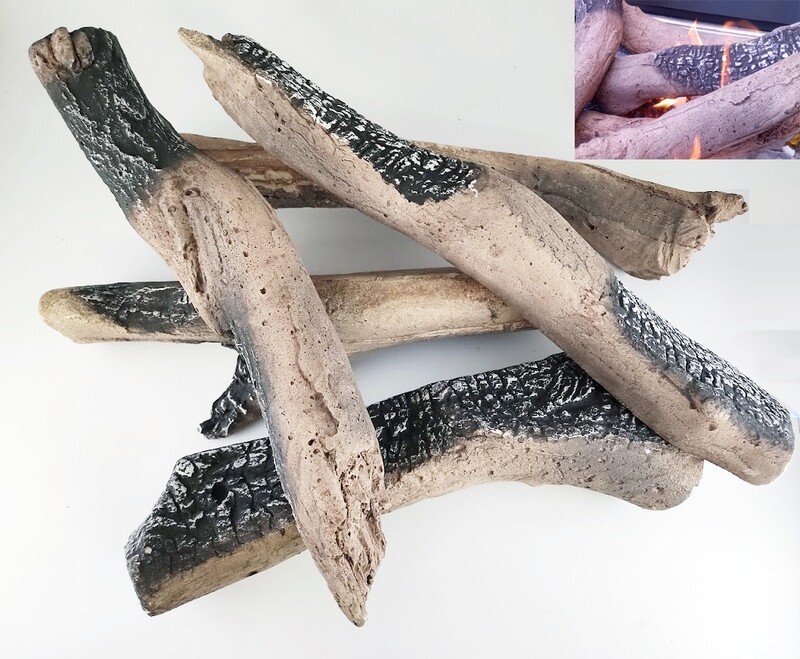Extra Large Gas Fire Log Set – 5 Large, Highly Detailed Logs - for Gas Fires, Electric Fires and Fire Pits – Firebrand Direct