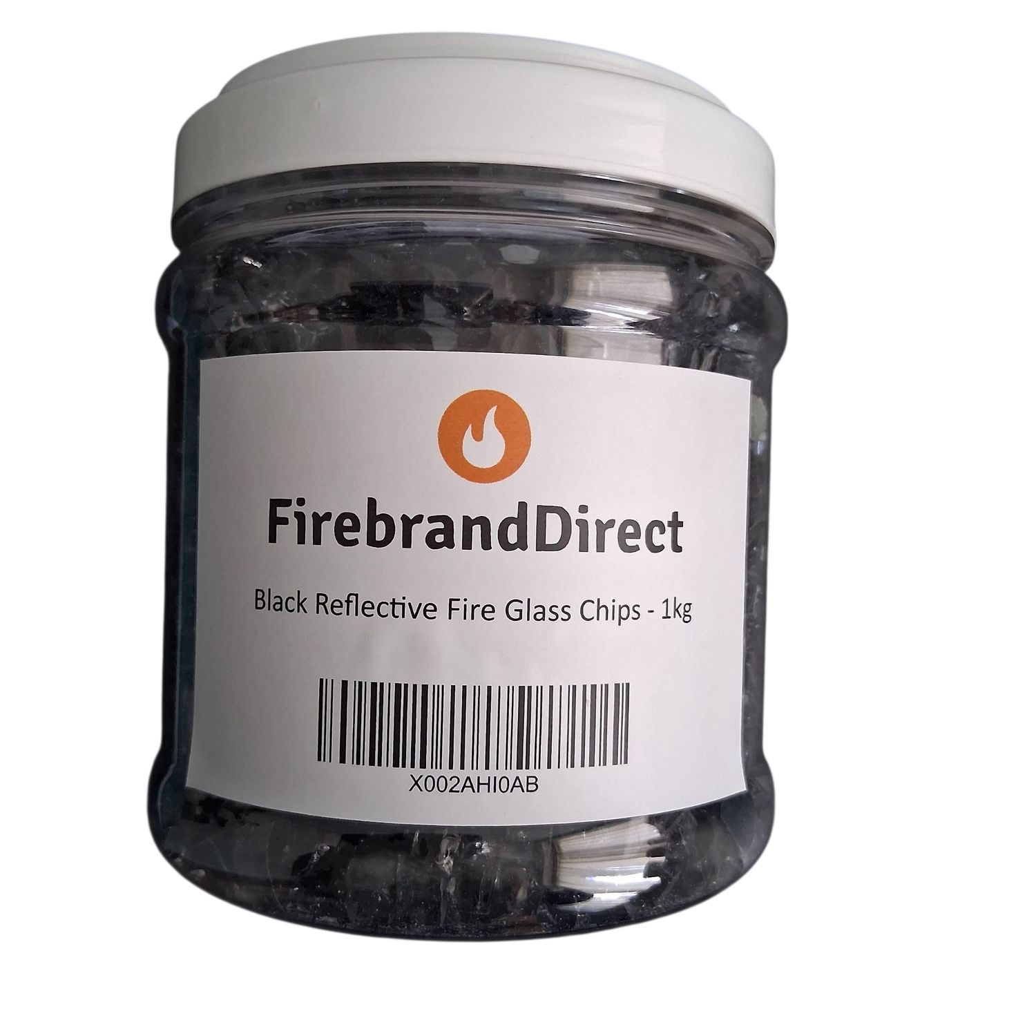 Black Fire Glass Reflective 1kg - For Fire Pits, Gas Fires And Ethanol Burners. Sparkling Heat Resistant Glass