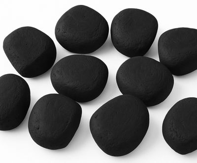 10 Black Gas Fire Pebbles. High Quality Ceramic. For Gas Fires, Fire Pits, Ethanol Burners