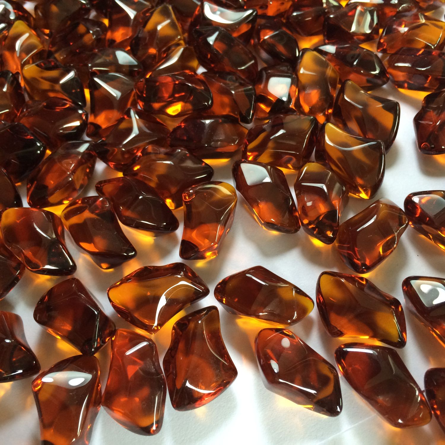 Amber Fire beads Glass 1kg - For Fire Pits, Gas Fires And Ethanol Burners
