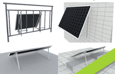 Montagesysteme 4 in 1 für Fassaden, Balkone, Flachdächer und Freiflächen