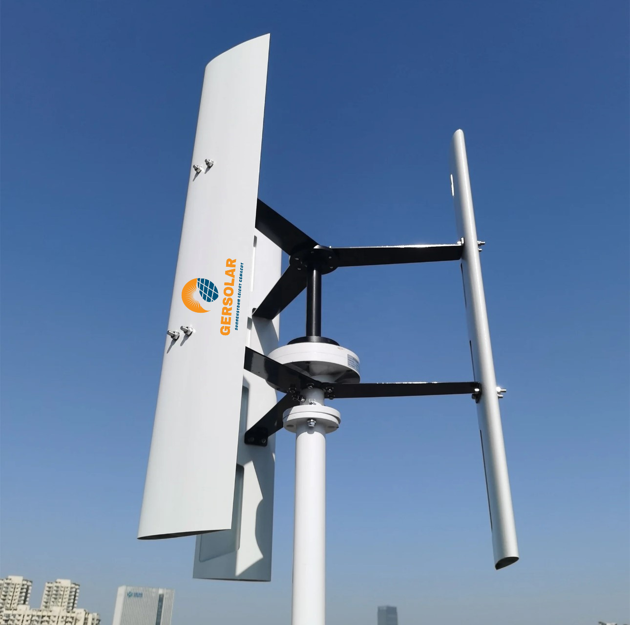 5kW Windkraftanlage Vertikal Komplettset für Zuhause - 220V - 380V Windgenerator + Laderegler + Mast Tower und Zubehör für Windgenerator