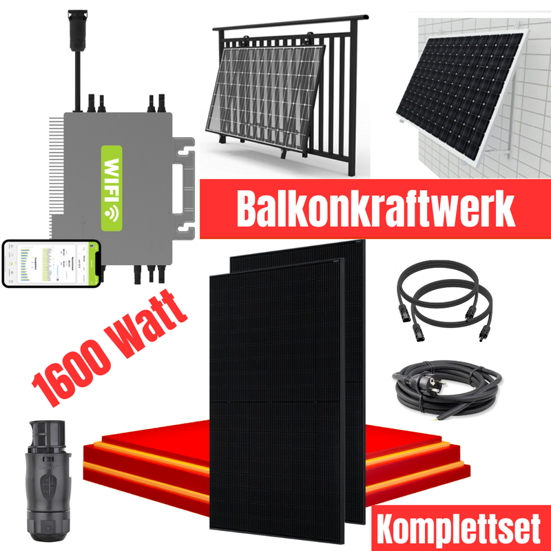 Balkonkraftwerk Komplettpaket 1600 Watt Balkonkraftwerk Komplettpaket 1600 Watt