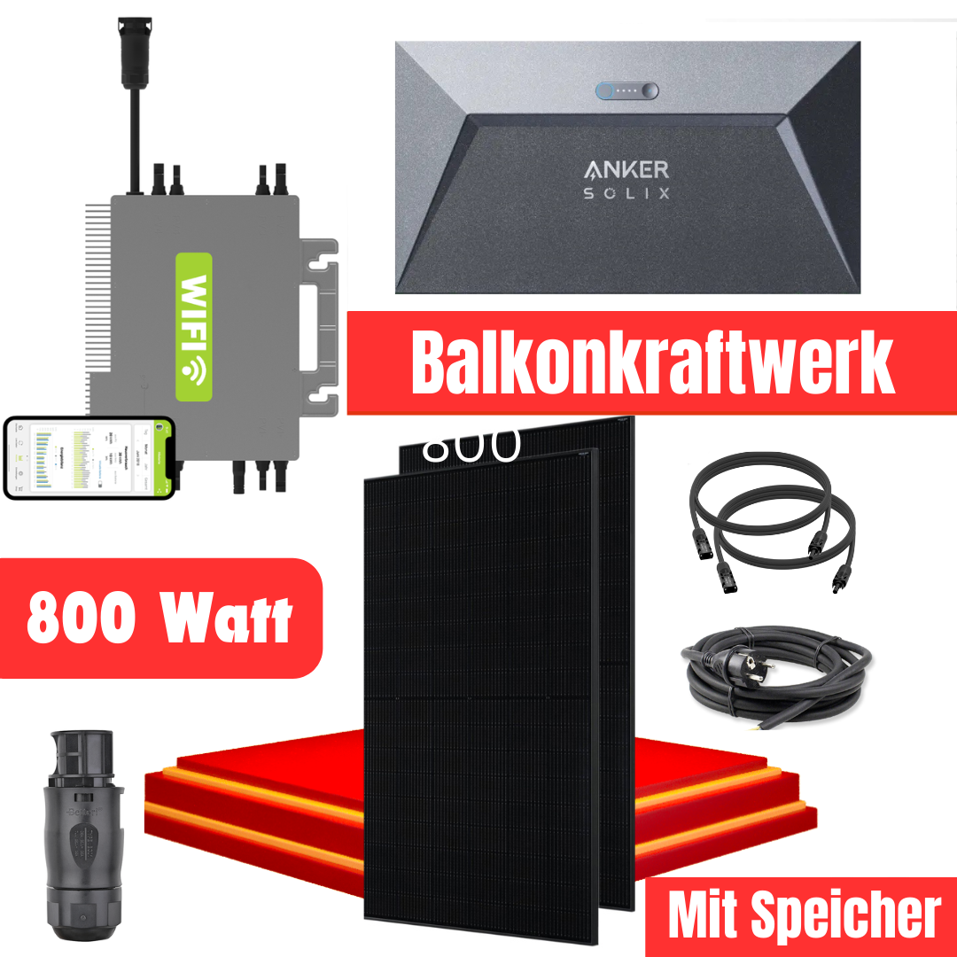 800 Watt Balkonkraftwerkset + AKKU