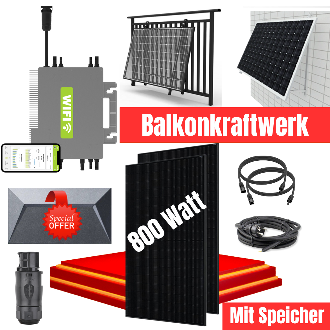 800 Watt Balkonkraftwerk mit Speicher