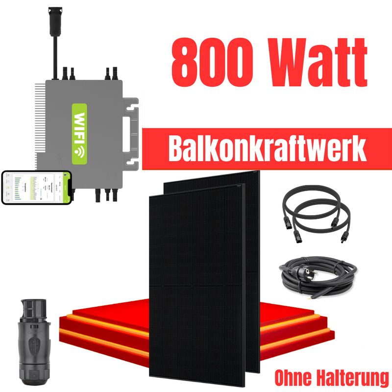 800 Watt Photovoltaik Balkonkraftwerk Komplettset