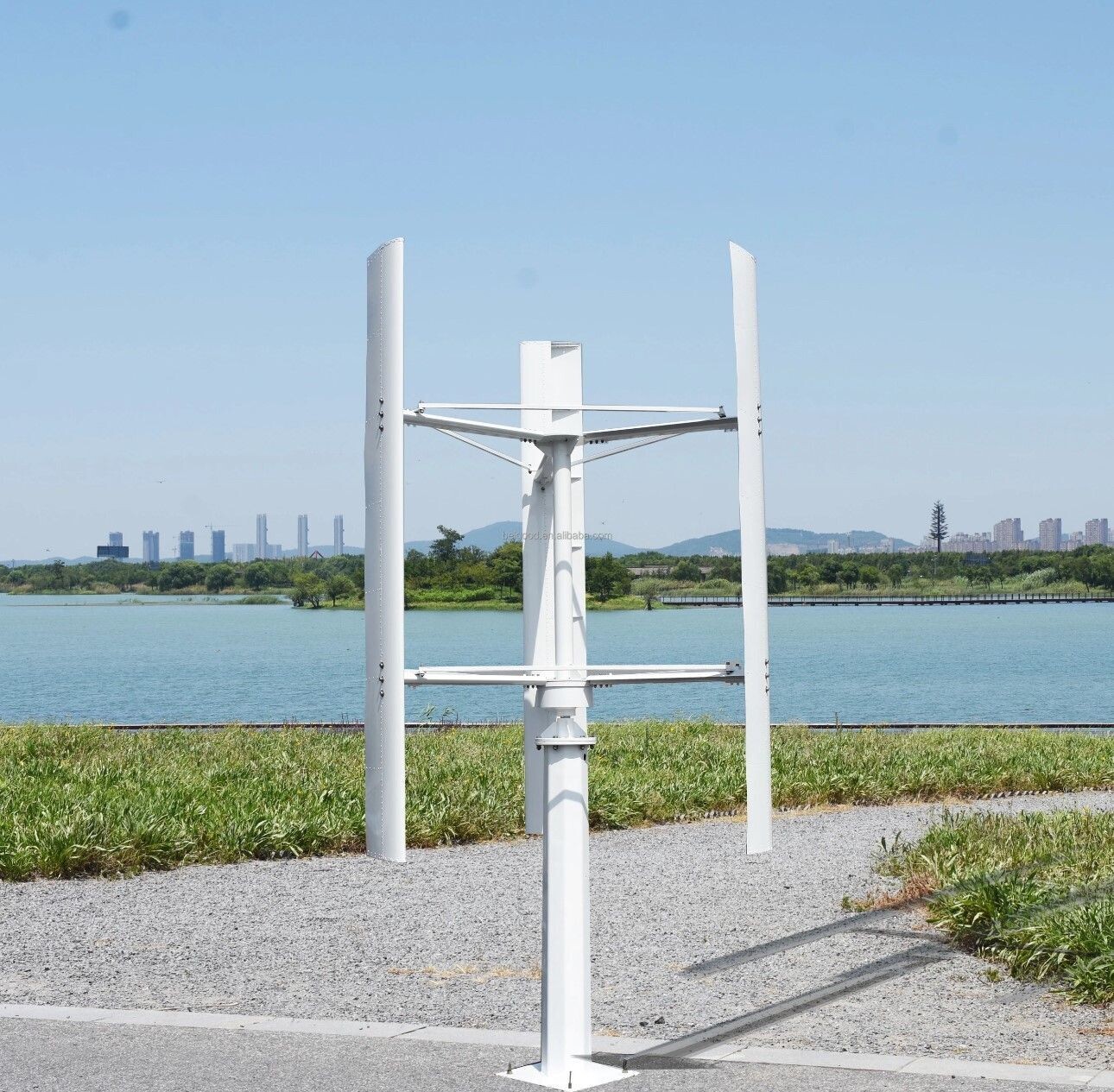 5kW Windkraftanlage Vertikal Komplettset für Zuhause - 220V - 380V Windgenerator + Laderegler + Mast Tower und Zubehör für Windgenerator